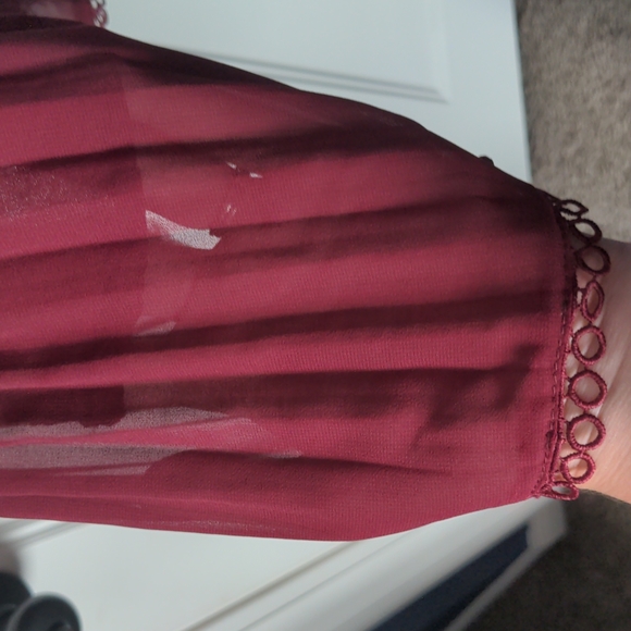 Deep Red High Neck Lulu's Swing Dress - Picture 4 of 5